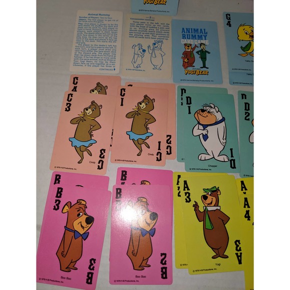Vintage 1979 Yogi Bear Animal Rummy Children's Card Game Complete No Box - Picture 3 of 8